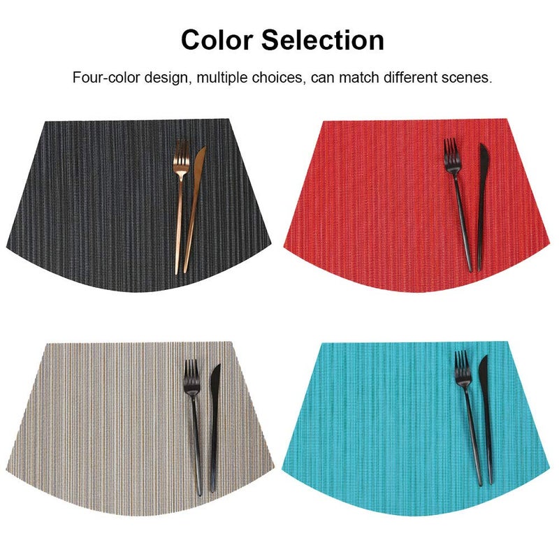 SvaTao Round Table Placemats Wedge Shaped Place Mat with Centerpiece Round Mat Table Mats Washable, Set of 7 Placemats for Dining Table(Red) - Image 5